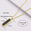 Collar sencillo chapado en oro para mujer y niña, colgante rectangular de piedra sintética negra, regalos, Bisutería