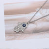 Collar turco de la mano de Fátima para hombre y mujer, Gargantilla de cristal, collar de mano, cadena larga de oro, joyería de la suerte