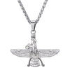 Faravahar Ahura Mazda Pendant Men Iran Jewelry Stainless Steel Zoroastrian Gold/Black Color Iranian Necklace Women P825