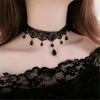 Collares Sexy Gothic Chokers Crystal Black Lace Neck Choker Necklace Vintage Victorian Women Chocker Halloween Steampunk Jewelry