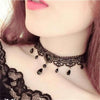 Collares Sexy Gothic Chokers Crystal Black Lace Neck Choker Necklace Vintage Victorian Women Chocker Halloween Steampunk Jewelry