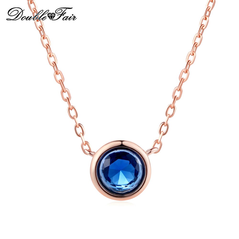 Collares de circonia cúbica doble estilo Simple para mujer, colgantes de Color oro rosa, joyería de moda para mujer, accesorios de cadena DFN454