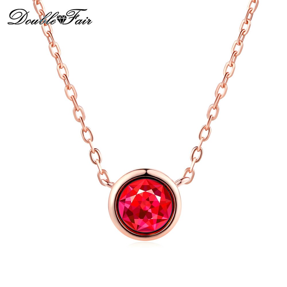 Collares de circonia cúbica doble estilo Simple para mujer, colgantes de Color oro rosa, joyería de moda para mujer, accesorios de cadena DFN454
