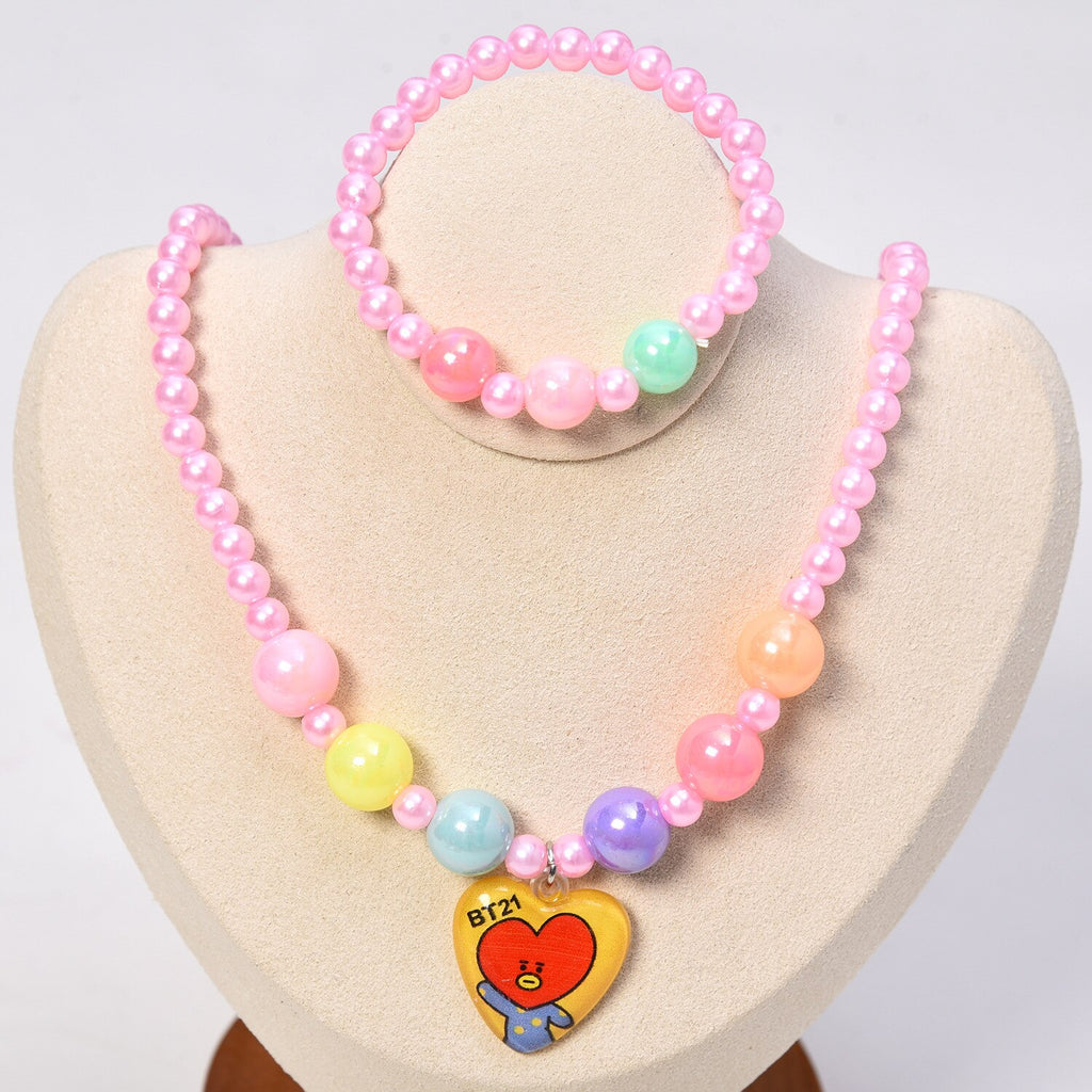 Collares de princesa de dibujos animados de unicornio para niñas, brazaletes para chicas, accesorios para bebés, regalos de joyería