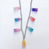 Collares de resina de jalea Linda para mujer y niña, 7 colores, Arco Iris, Gummy, Punk, Hip Hop, accesorios