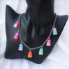 Collares de resina de jalea Linda para mujer y niña, 7 colores, Arco Iris, Gummy, Punk, Hip Hop, accesorios