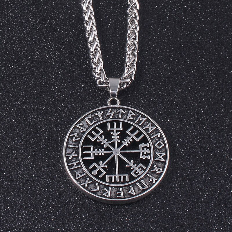 Collares de vikingos nórdicos para hombres y mujeres, joyería de regalo Vegvisir, brújula, runas nórdicas, cadena de Odin, amuleto colgante, 2021
