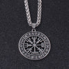 Collares de vikingos nórdicos para hombres y mujeres, joyería de regalo Vegvisir, brújula, runas nórdicas, cadena de Odin, amuleto colgante, 2021