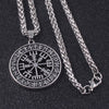 Collares de vikingos nórdicos para hombres y mujeres, joyería de regalo Vegvisir, brújula, runas nórdicas, cadena de Odin, amuleto colgante, 2021