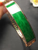Collect Fine Jewelry Real 18K Rose Gold Natural burma jade bangle bracelet jade naturelle jonc myanmar jade bracelet Certificate