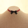 College style red plaid bow collar chocker red necklace