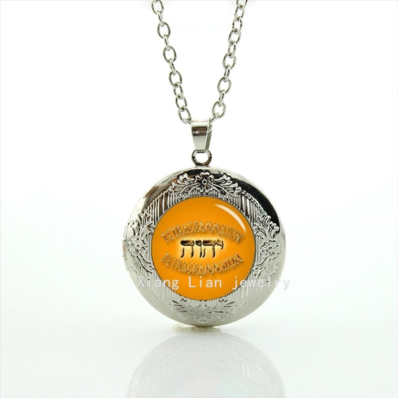 Collier Maxi Necklace Fashionable Stylish Locket Necklace God Tetragrammaton Symbol Jesus Jehovah's Witnesses Gift T680