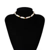 Color Contrast Beige Bead Creative Necklace, Personality, Special-shaped Temperament, Geometric Pearl Necklace