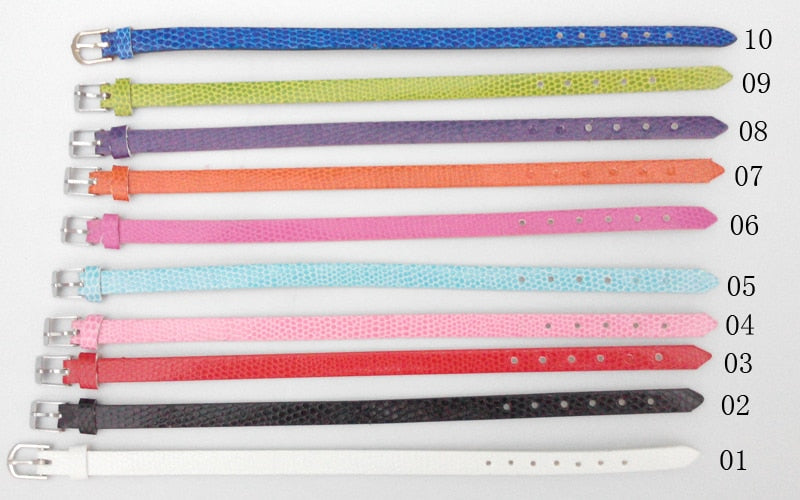 Color Faux Leather Belt Wristband fit 8mm Slider Letter Charms Pretty Bracelets for Women Christmas Gift for Children Kids Girls