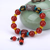 Colored Dzi Red Agate Obsidian Buddha Beads Protection Natural Stone Tibet Beads Amulet Bracelet High Qaulity Gift
