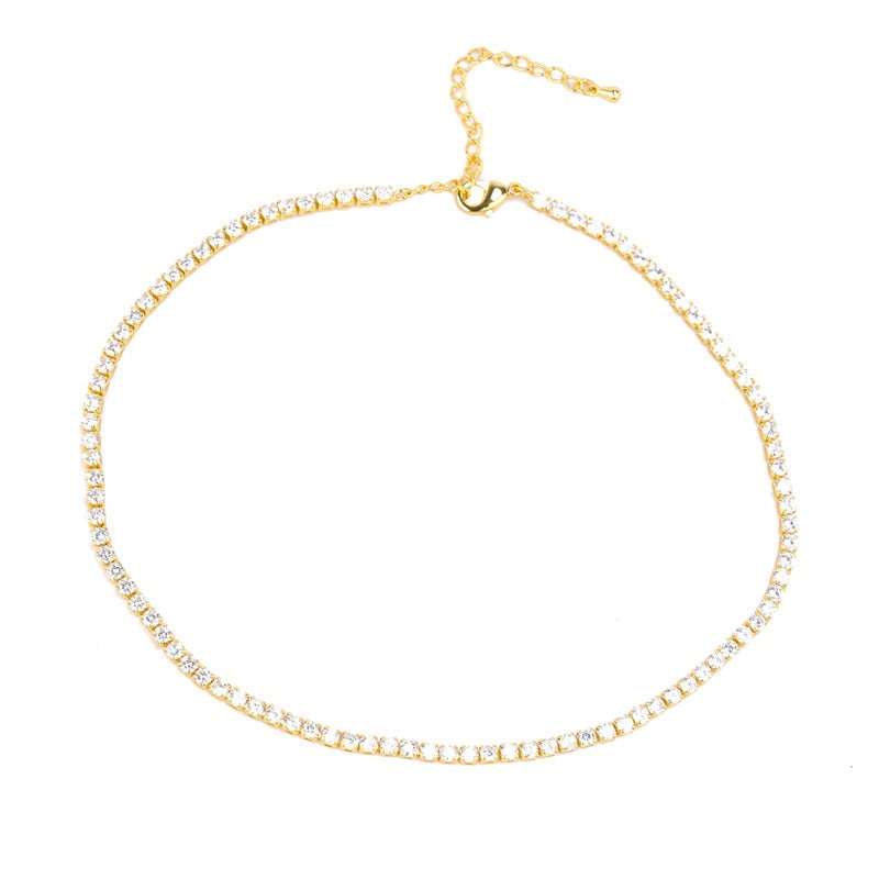 Colored Zircon Necklace for Women  Charms Choker Necklace Jewelry  Gift  Gothic Hiphop Rock