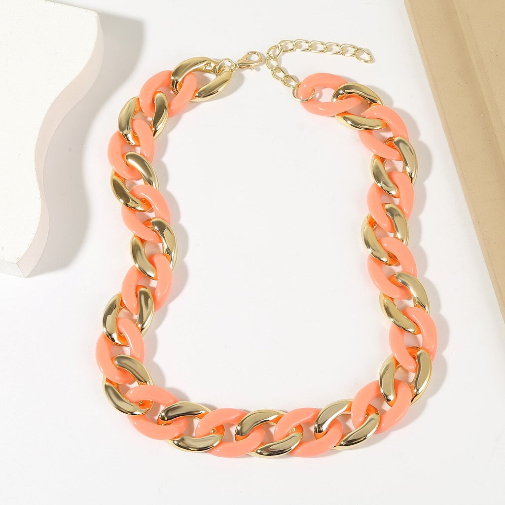 Colorful Acrylic Resin Choker Chunky Thick Necklaces Gothic Miami Curb Cuban Necklaces Collier Female Neck Jewelry Party Gift