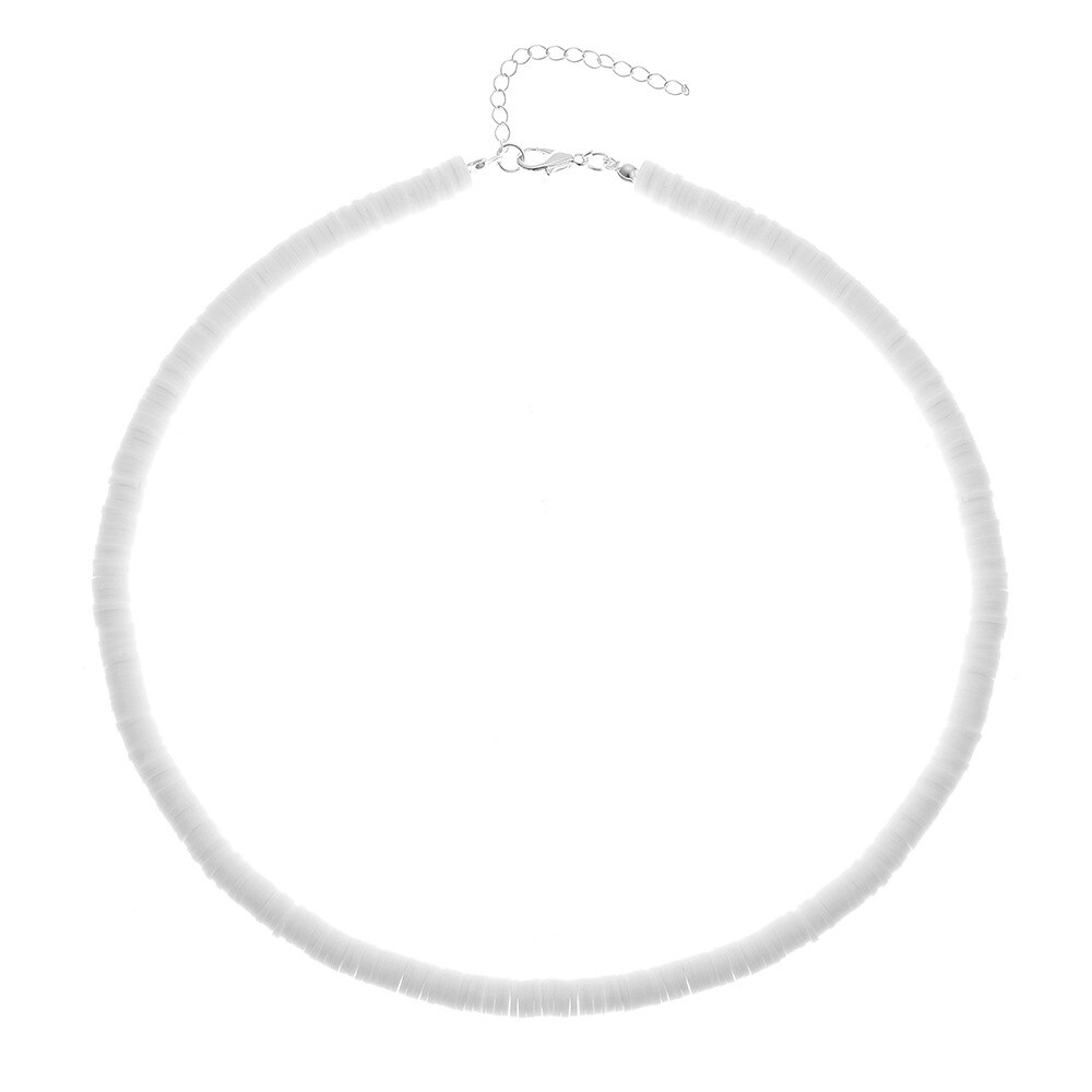 Colorful African Vinyl Disc Beads Necklaces for Women Girls Handmade 2021 Summer Beach Collar Necklace for Holidays New