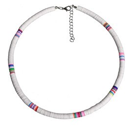 Colorful African Vinyl Disc Beads Necklaces for Women Girls Handmade 2021 Summer Beach Collar Necklace for Holidays New