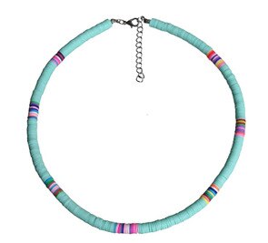 Colorful African Vinyl Disc Beads Necklaces for Women Girls Handmade 2021 Summer Beach Collar Necklace for Holidays New