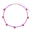 Colorful Beads Cute Cherry Choker Necklaces For Women Girls Korean Fruit Rainbow Beaded Necklace 2021 Trend Jewelry Gift