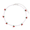 Colorful Beads Cute Cherry Choker Necklaces For Women Girls Korean Fruit Rainbow Beaded Necklace 2021 Trend Jewelry Gift
