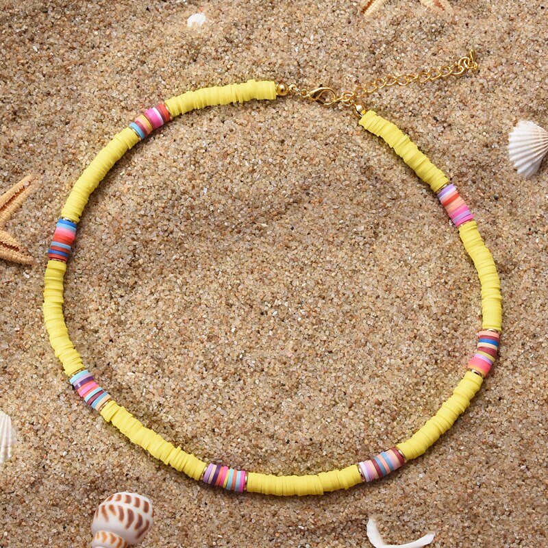 Colorful Beads Necklace Women Girl Necklace Summer Beach Surf Jewelry