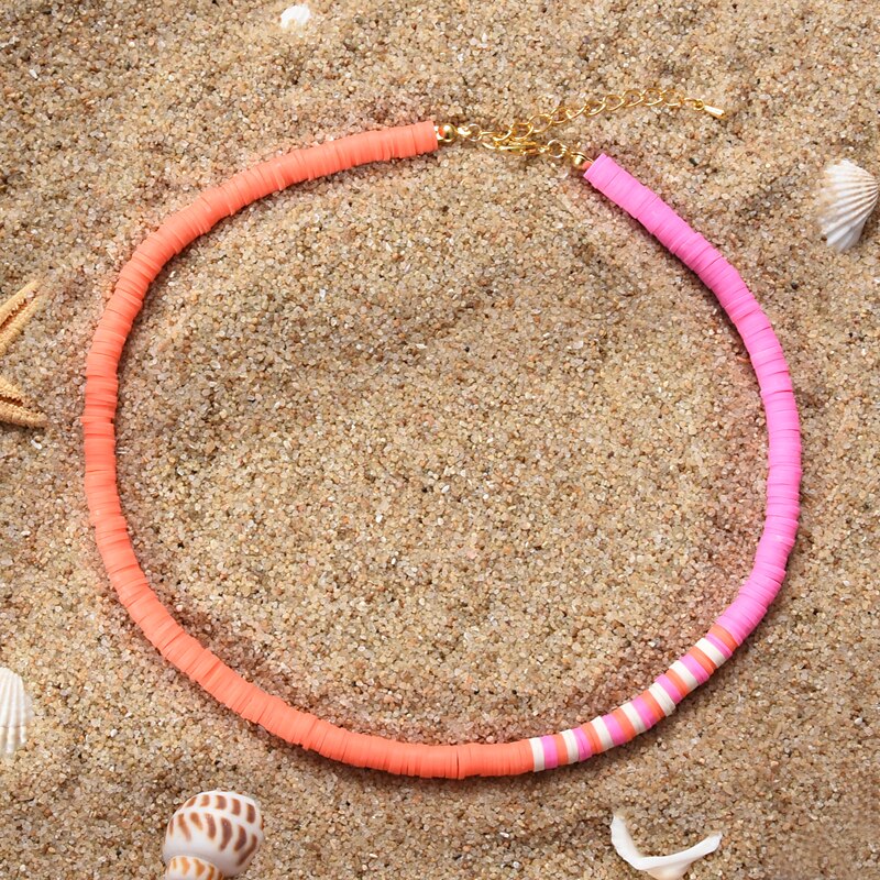 Colorful Beads Necklace Women Girl Necklace Summer Beach Surf Jewelry