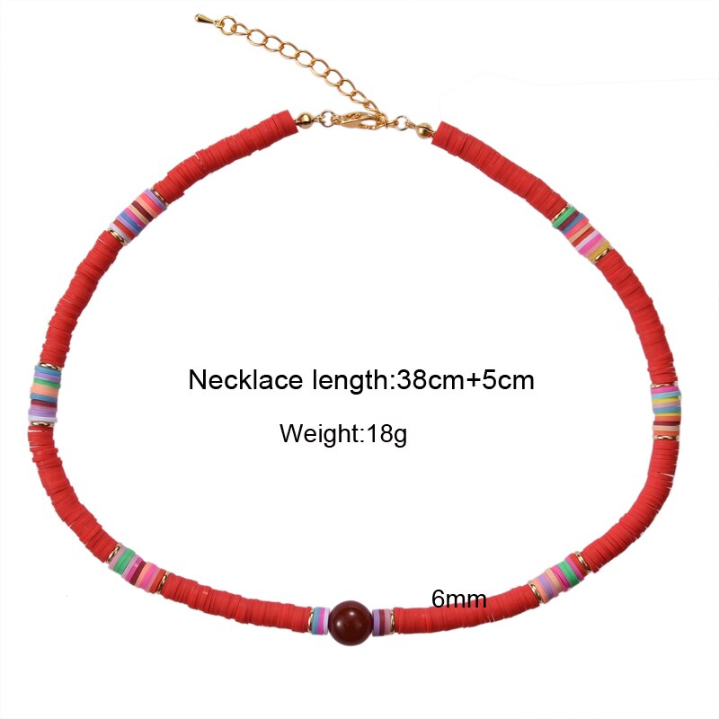 Colorful Beads Necklace Women Girl Necklace Summer Beach Surf Jewelry