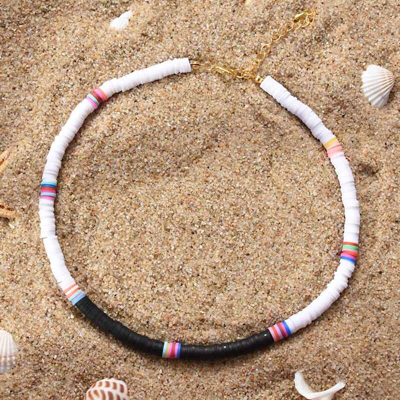 Colorful Beads Necklace Women Girl Necklace Summer Beach Surf Jewelry