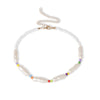 Colorful Beads Necklaces Korean Small Beaded Pearl Choker Necklace for Women Sumer Beach  Collar