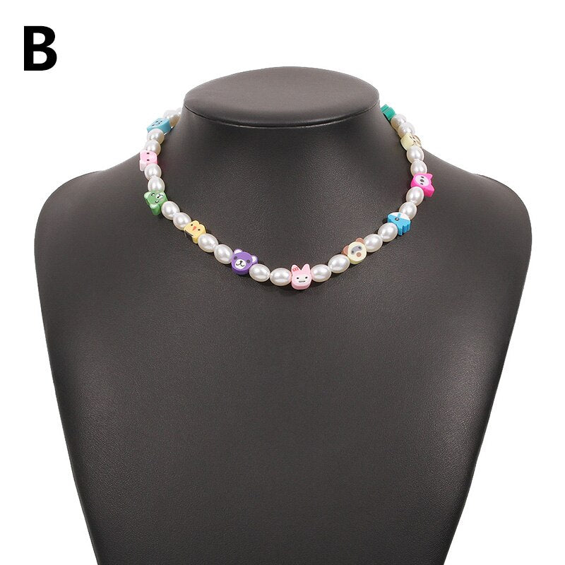 Colorful Boho Beaded Necklace For Women Korean Sweet Colorful Clavicle Chain Ethnic Choker Female Harajuku Collar Jewelry Gifts