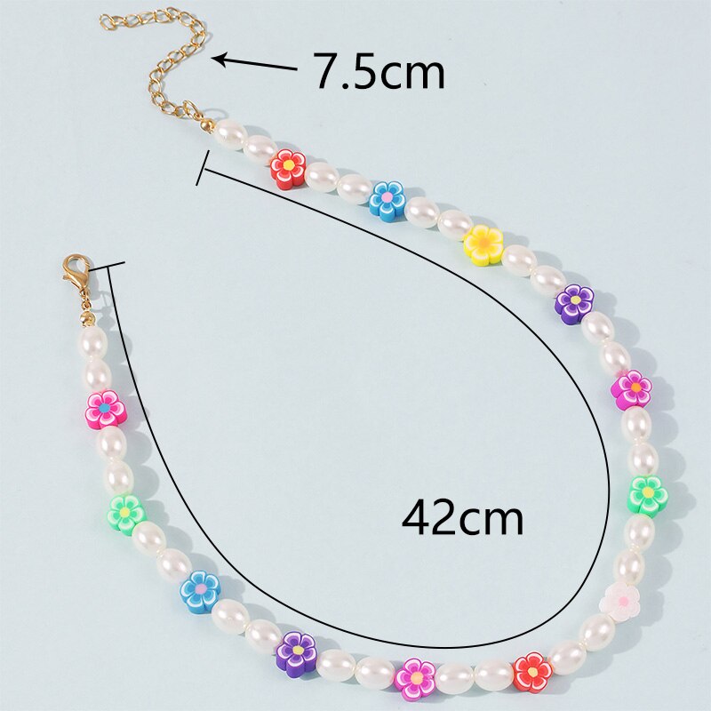 Colorful Boho Beaded Necklace For Women Korean Sweet Colorful Clavicle Chain Ethnic Choker Female Harajuku Collar Jewelry Gifts