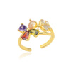 Colorful Butterfly Zircon Rings for Women Stainless Steel Gold Color Open Ring 2023 Trend Cubic Zirconia Wedding Jewelry anillos