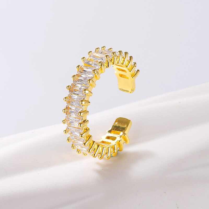 Colorful CZ Ring for Women Female Thin Skinny Wedding Birthstone Rainbow Color Simple Open Adjustable Finger Rings Jewelry Gift