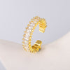 Colorful CZ Ring for Women Female Thin Skinny Wedding Birthstone Rainbow Color Simple Open Adjustable Finger Rings Jewelry Gift