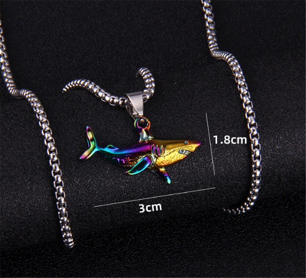 Colorful Cool Turtle Shark Lizard Conch Necklace Rainbow Ocean Couple Pendant Necklace Colares Бесплатная  Collares Para Hombre