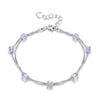 Colorful Crystal 925 Sterling Silver Double Layers Bracelets for Women 2020 New Arrvial Party Birthd Gift Jewelry HB29D