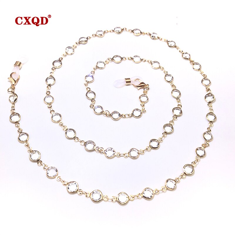 Colorful Crystal Bead Eyeglass Holder  Glasses Chain For Women Eye Accessories Eyewear Straps Cord Sunglasses String Gift