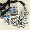 Colorful Crystal False Collar Chokers Necklace Black Rope Chain Rhinestone Choker Necklace Short Collar Statement Necklaces