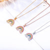 Colorful Cubic Zirconia Rainbow Pendant Necklace For Women Gold Small Sunshine Rainbow Choker Necklace Jewelry Gifts 2021 Trend