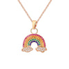Colorful Cubic Zirconia Rainbow Pendant Necklace For Women Gold Small Sunshine Rainbow Choker Necklace Jewelry Gifts 2021 Trend