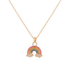 Colorful Cubic Zirconia Rainbow Pendant Necklace For Women Gold Small Sunshine Rainbow Choker Necklace Jewelry Gifts 2021 Trend