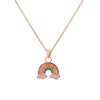 Colorful Cubic Zirconia Rainbow Pendant Necklace For Women Gold Small Sunshine Rainbow Choker Necklace Jewelry Gifts 2021 Trend