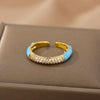 Colorful Cubic Zirconia Rings For Women Adjustable Charm Crystal Finger Ring 2023 Trend Wedding Couple Jewerly anillos
