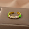 Colorful Cubic Zirconia Rings For Women Adjustable Charm Crystal Finger Ring 2023 Trend Wedding Couple Jewerly anillos
