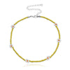 Colorful Daisy Flowers Beads Clavicle Choker Necklace Charm Statement Beaded Necklace for Women Girls Korean Summer Jewelry