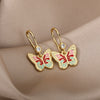 Colorful Enamel Butterfly Drop Earrings For Women Stainless Steel Couple Earrings 2023 Trend Aesthetic Jewelry Christmas Gift