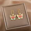Colorful Enamel Butterfly Drop Earrings For Women Stainless Steel Couple Earrings 2023 Trend Aesthetic Jewelry Christmas Gift
