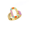 Colorful Enamel Geometric Rings For Women Stainless Steel Female Oval Finger Ring Couple Wedding Couple Jewerly anillos mujer